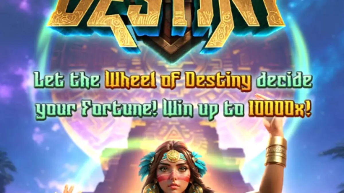 Tampilan visual slot Mayan Destiny dengan nuansa kuil kuno dan roda keberuntungan